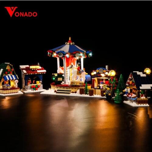 Led light set for 10235 Christmas winter rural market Building Blocks model light up your toys (led Light only,no blocks)