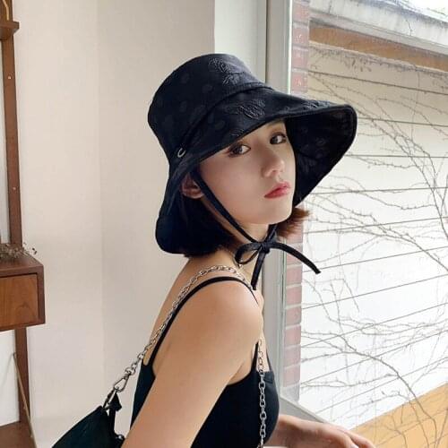 New style dignified large brim hat elegant sun hat bright fisherman hat generous sun hat gentle sun hat solid color basin hat