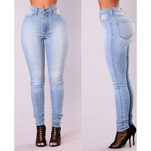 2020 New Womens Fashion Autumn Trendy Causal Skinny Classic Pencil Pants High Waist Leggings Sexy Bottom Slim Jeans Trousers