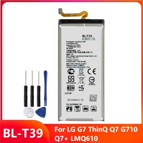 Original Replacement Phone Battery BL-T39 For LG G7 ThinQ Q7 G710 Q7+ LMQ610 BL-T39 Rechargable Batteries 3000mAh With Free Tool