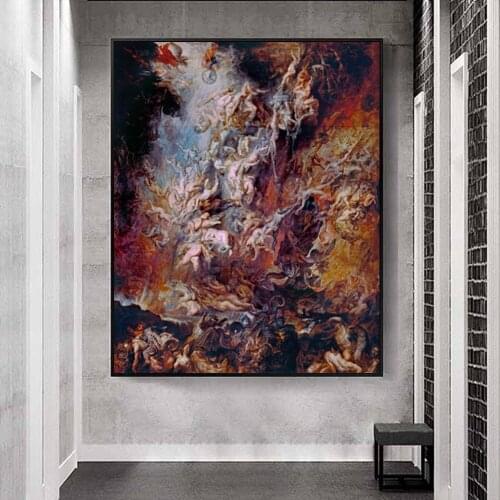 The Fall Of The Damned Famous Oil Painting On Canvas Posters And Prints Classic Vintage Wall Art Reproduction Picture For Home