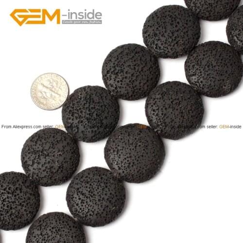 Coin Lava Rock Beads For Jewelry Making 27mm 15inches DIY Jewellery Free Shipping Wholesale Gem-inside