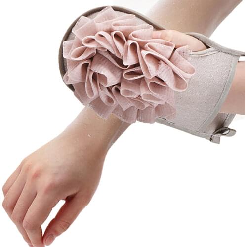Exfoliating Bath Glove Scrub Peeling Wisp for Body Care Shower Washcloth Skin Cleansing Back Scrubber Brushes Shower Accessories