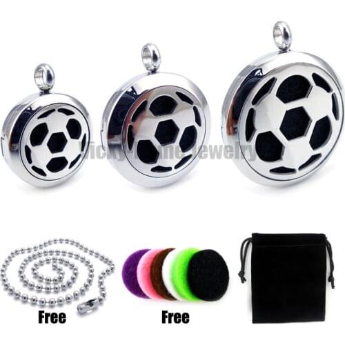 Free Chains Soccer (20mm-30mm) Aromatherapy / Stainless Steel Aroma Diffuser Pendant Necklace