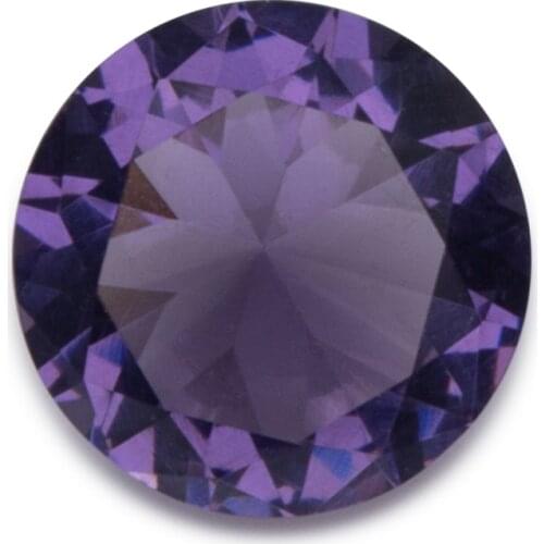 Size 4.0mm-12.0mm Violet Round Shape Loose Glass Gems Beads Synthetic Gems Jewelry Stone
