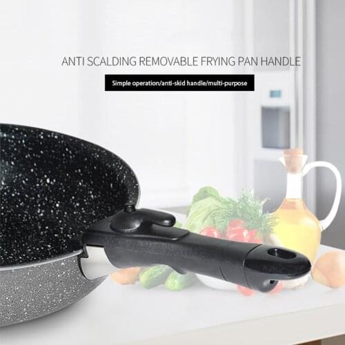 Pot Handle High Temperature Resistance Non-slip Wok Pan Handle Detachable Cookware Parts Kitchen Accessories