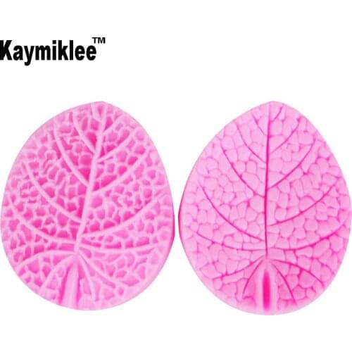 Kaymiklee M365 Mint leaf Petal Silicone Mold Veiner Gumpaste Fondant Art Clay Handmand FDA 3D Cake Decorating Tools