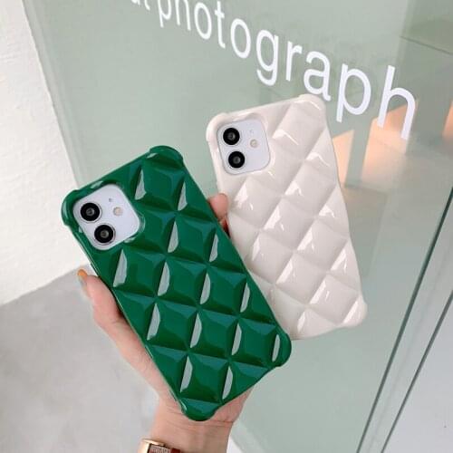 XR Case Cute Jelly Candy Diamond Rhombus CC Style Silicon Cover for iPhone 11 Pro Max XR X XS 12 Mini SE 2020 7 Plus 8 Cases