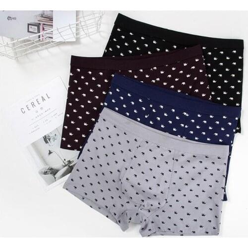 2021 4pcs/lot Male Panties Cotton Mens Underwear Boxers Breathable Man Boxer Underpants Comfortable Shorts