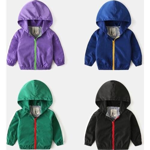 2021 Spring Chilidren Clothes Wind Proof Long Sleeve New Fashion Kids Jackets Thin Style Hoodie Zipper CoatsFor Boys 2-6 Years