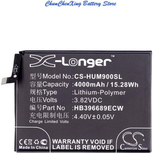 Cameron Sino High Quality 4000mAh Battery HB396689ECW for Huawei Ascend Mate 9, Mate 9,Mate 9 Dual SIM,MHA-L09, MHA-L29,MHA-TL00