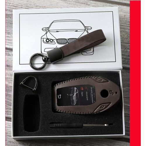 High-Quality Leather Smart LCD Car Smart Key Case Cover for BMW 7 Series New X3 X5 5 Series 530le 6 Series Gt Car Accessories