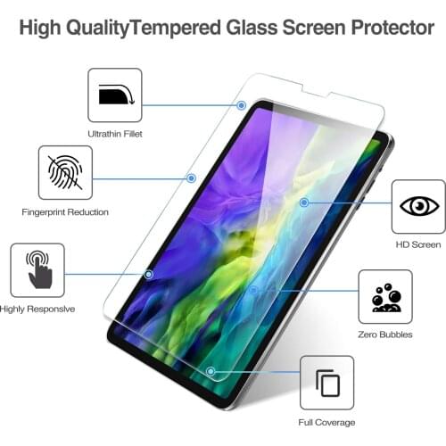 Tablet Tempered Glass Screen Protector Cover for Apple IPad Air 4 2020 10.9 Inch Full Coverage Explosion-Proof Screen