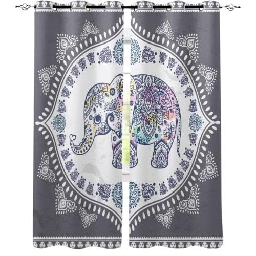 Africa Indian Elephant Bohemia Blackout Curtains for Children Kids Home Decor Bedroom Living Room High Shading Window Curtains