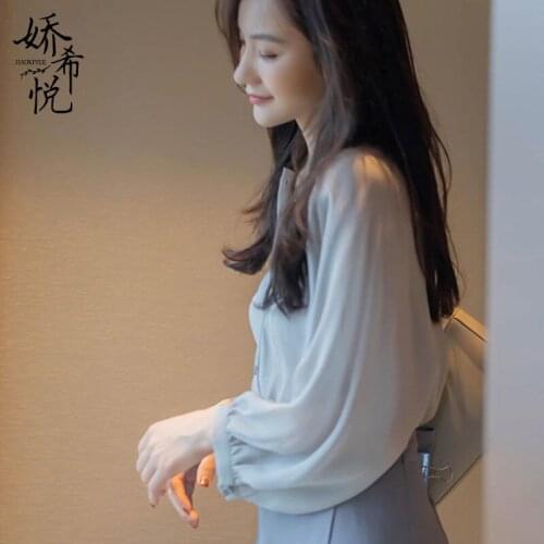 Ay2044 Cheap wholesale 2021 spring summer autumn new fashion casual chiffon women shirt woman female OL collar blouse