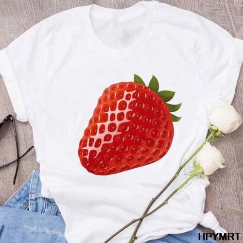 Womens T-shirts Strawberry Printed Harajuku T Shirt Women 2020 Summer Oversized Femme Clothes Casual Fashion Tops Female Tshirt