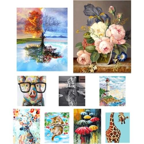 Animal Landscape Pattern Art Canvas Painting Flower Animal Landscape Poster Wall Art Living Room Decoration Painting