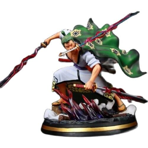 New 1/6 Anime Kimono Roronoa Zoro Battle Ver. GK Statue New Year Gifts For Children Three Thousand World Effect Action Figure