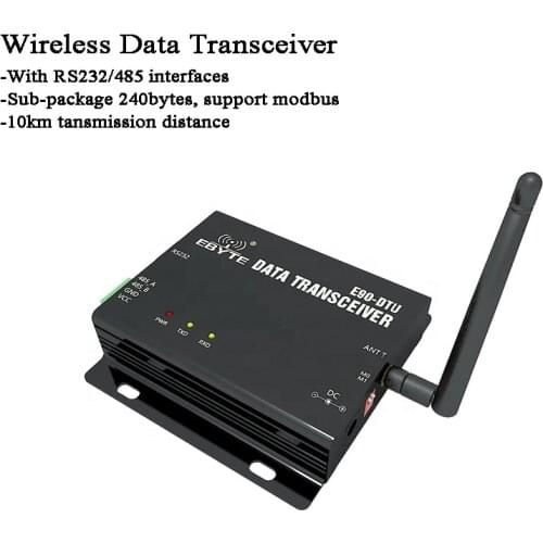 10km Wireless Data Transceiver RS485/RS232 Lora Gateway Modbus long distance 868MHz for Signal monitor/agriculture/petroleum