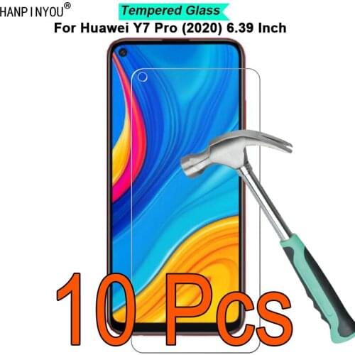 10 Pcs/Lot For Huawei Y7 Pro 2020 6.39" 9H Hardness 2.5D Toughened Tempered Glass Film Screen Protector Protect Guard