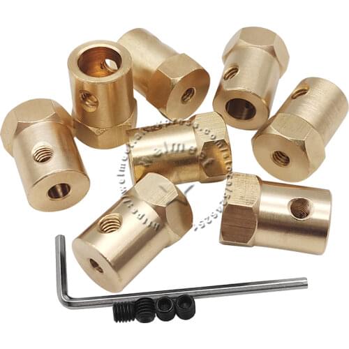 2/3/3.17/4/5/6/7/8mm Rigid Gear Motor Shaft Coupling Hexagon Coupler Connector Sleeve for Robot Smart Car