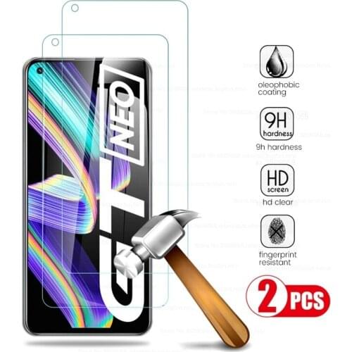 2PCS 100% Original HD Clear Tempered Glass for RealmeGT Realmi Realme GT Neo 5G 2021 6.43' Explosion-Proof Screen Protector Film