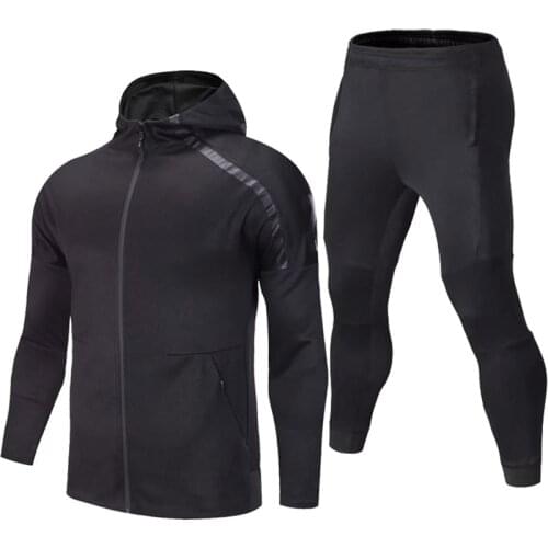 Letter Printed 2pcs Mens Sport Clothing Suit Men Running Set Hoodie Jacket Jogging Pants+jerseys Men Sportswear soccer training