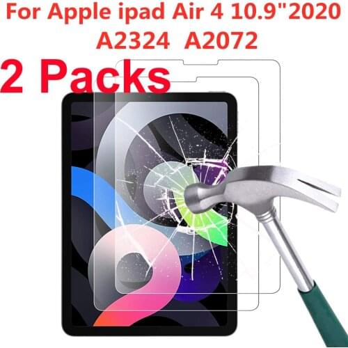2 Pack Tempered Glass For Apple iPad Air 4 10.9 Inch 2020 Screen Protector A2324 A2072 Anti Scratch Clear Tablet Protective Film