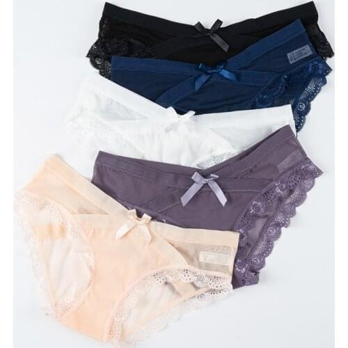 3 Pcs/lot Summer Maternity Panties Seamless Lace Low Waist V Briefs for Pregnant Women Pregnancy Underwear Lingerie