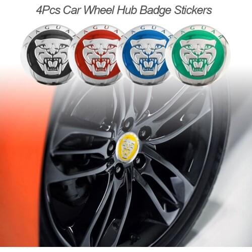 4Pcs 56mm Car Wheel Hub Cap Metal Emblem Stickers Accessories For Jaguar XEL XFL F-Type S-Type XJL XJR XJS XK XK8 XKR XF F-Pace