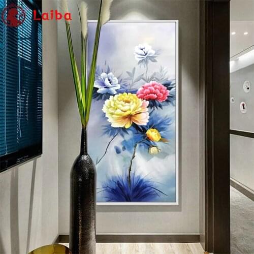 Diamond painting diamond embroidery Abstract art, painted peony flower full square/round drill puzzles for the new year
