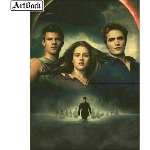 ArtBack Diamond Painting Twilight Crescent New Moon Movie Full Square & Round Diamond Mosaic Edward Bella Jacobs Pattern