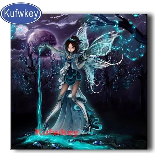 Diamond Painting Moon Fairy Portrait Art Diamond Embroidery Cartoon Fantasy 5d Diy Full Square/round Beaded Embroidery Home Deco