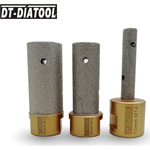 DT-DIATOOL 1pc Dia 10/20/25mm Vacuum Brazed Diamond Finger Bits M14 Connection Grinding Bits for Tile Ceramic Porcelain