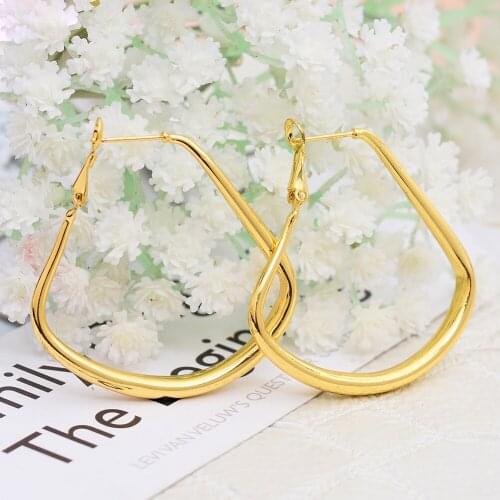 Annayoyo African Earrings for Womens Gold Color Brass Round Earrings Girl Africa Jewelry Arab Ethiopian Earrings