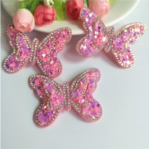 6*4.5cm 16pcs Glitter Butterfly sequin Padded Appliques for DIY Accessories Craft Handmade Decoration
