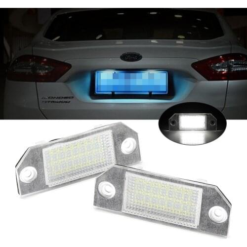 2PCS /Pair 12V White Canbus Car LED License Number Plate Light Lamp For Ford Focus MK2 2003-2008 For Ford Focus MK2 C-MAX I