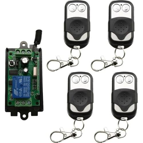 DC 9V 12V 24V Wireless Remote Control Switch Remote Power Switch Radio Relay 1CH 10A Receiver + 2CH Transmitter