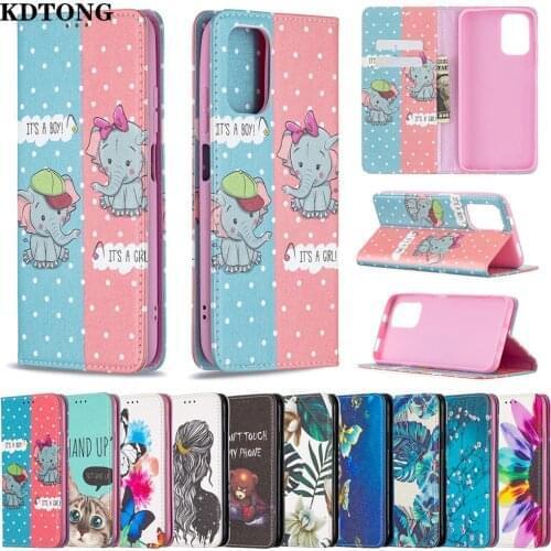 Painted Flip Leather Phone Case for Xiaomi Redmi 9A 9C Note 10 9 8 8T Pro 4G Capa Card Solt Wallet Magnetic Stand Protect Cover