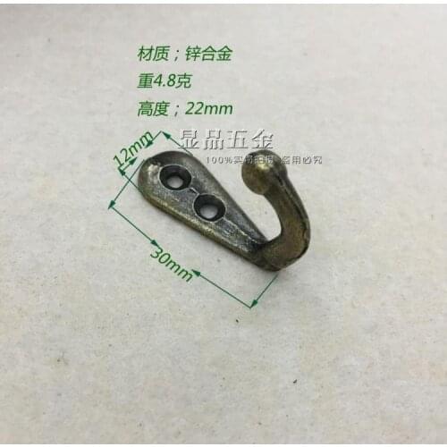 30*12mm Coathook Black clothes hanging hook Single hook Antique Furniture Hardware hook up Furniture Hook wholesale