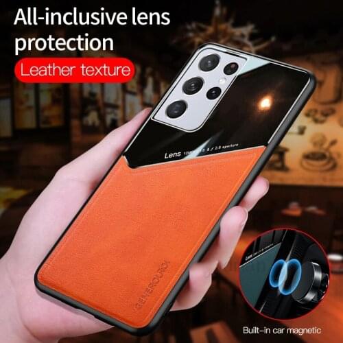 For Samsung Galaxy S21 Ultra Plus Case PU Leather Mirror Glass Cover For Samsung Galaxy S21 Ultra 5G S21Plus S21Ultra Case Coque