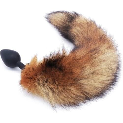 DOMI Funny Adult Sex Products New Hot Sale Romance Fox Tail Sexy Silicone Butt Plug