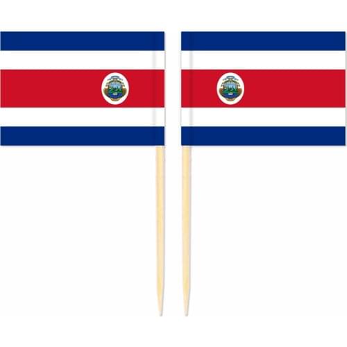 Costa Rica Toothpick Flag 3.5X2.5CM Cake Topper Party Cupcake Wedding Baby Shower Supplies Lovely Baking Dessert Decorations