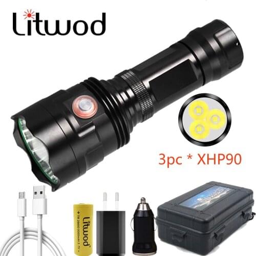 3pcs XHP90 Super Powerful LED Flashlight XHP50 Tactical Torch USB Rechargeable Linterna Waterproof Lamp Ultra Bright Lantern 30W