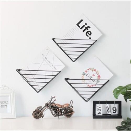 Hot Sale Geometric Wall Decoration Iron Frame Hanging Rack Wall Display Storage Box Multifunction Mesh Wire Metal Wall Shelf