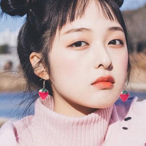 Personality Earring for Women Cute Fruit Strawberry Earrings Jewelry 2021