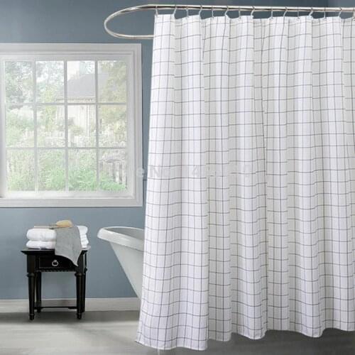 Happy Tree Polyester Classic Black White Plaid Shower Curtain Thicken Fabric Bathroom Curtain Classic Styles Bath Curtain