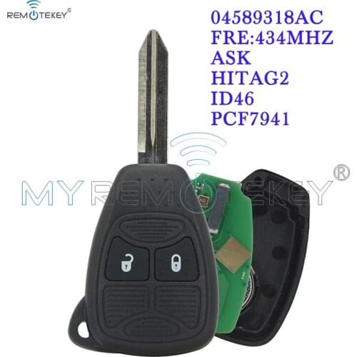 Remtekey remote head key 2 button 434Mhz for Chrysler PT Cruiser Sebring Dodge Avenger Jeep Liberty 2008 2009 2010