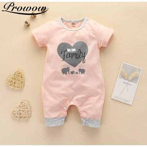 Prowow Baby Girl Clothes Letter Printed Baby Romper Summer Girl Sleepwear For Newborn Overalls Elephant Toddler Jumpsuits Female