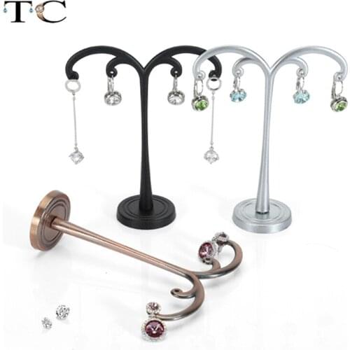 Creative Fashion Metal Earrings Rack Display Stand Earrings Jewelry Stand Retro Jewelry Props 3 Colors